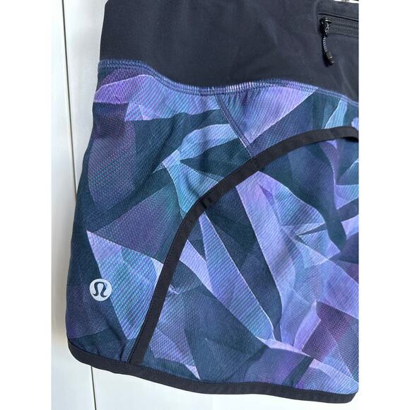 Lululemon Women's Run Times Short 4" Pretty Prism Multi / Black, Size 6, EUC - Picture 5 of 5